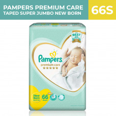 PAMPERS PREMIUM CARE TAPED SUPER JUMBO NEW BORN 66